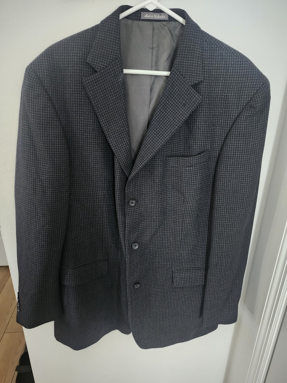 Oscar de la Renta Charcoal Houndstooth Sport Coat